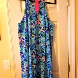 NWT Lilly Pulitzer Margot Dress Corsica Blue Turtl